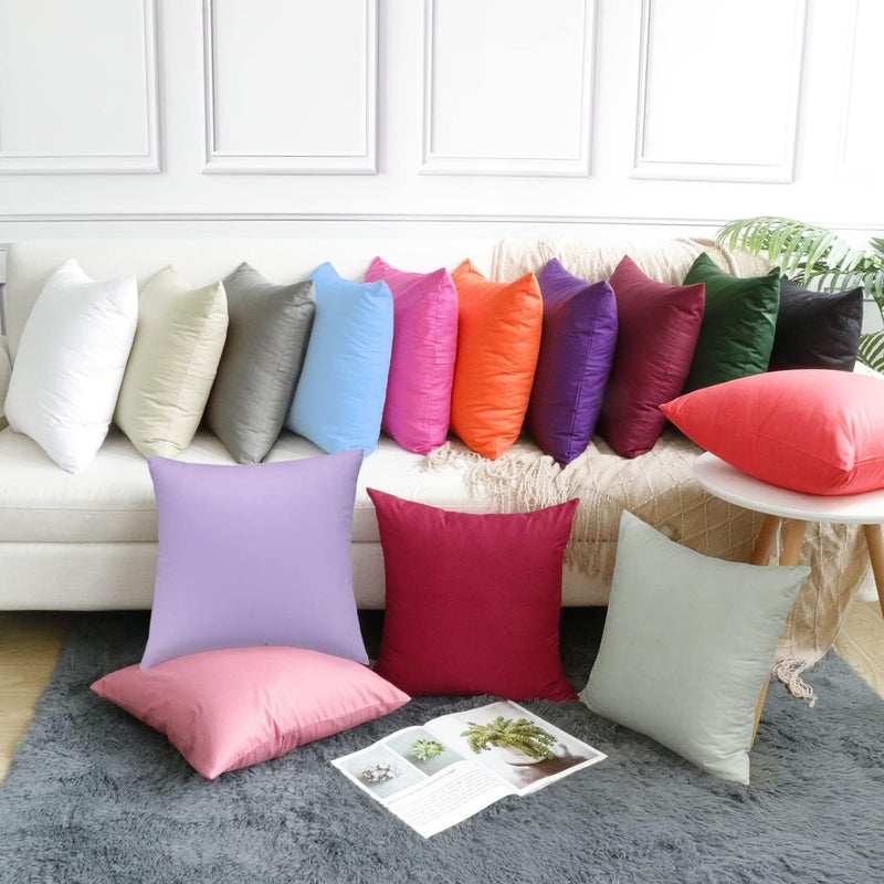Thmyo 4-Pack 100% Cotton Comfortable Solid Decorative Throw Pillow Case,Thmyo Square Cushion Cover Pillowcase Sublimation Blank Pillow Covers DIY Throw Pillowcase for Sofa Bedroom(16x16 inch/ 40x40cm,Grey) - Image 4
